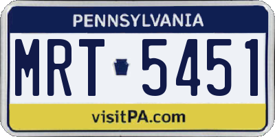 PA license plate MRT5451