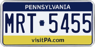 PA license plate MRT5455