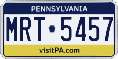 PA license plate MRT5457
