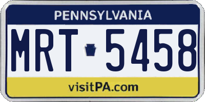 PA license plate MRT5458