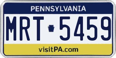 PA license plate MRT5459