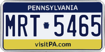 PA license plate MRT5465