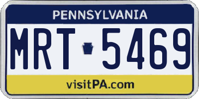 PA license plate MRT5469