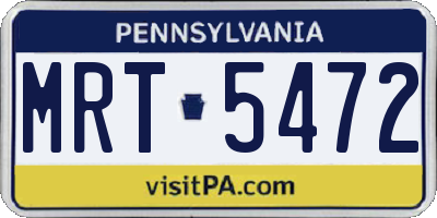PA license plate MRT5472