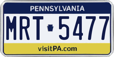 PA license plate MRT5477