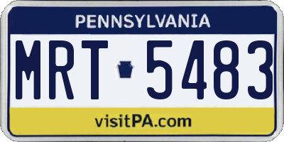 PA license plate MRT5483