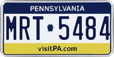 PA license plate MRT5484