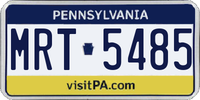 PA license plate MRT5485