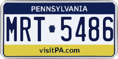 PA license plate MRT5486