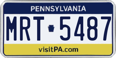 PA license plate MRT5487