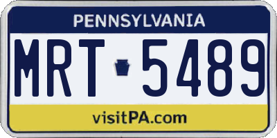 PA license plate MRT5489