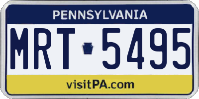 PA license plate MRT5495