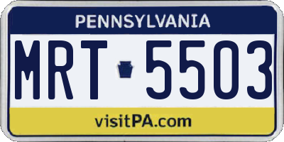 PA license plate MRT5503