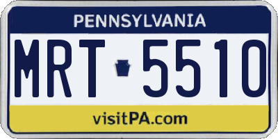 PA license plate MRT5510