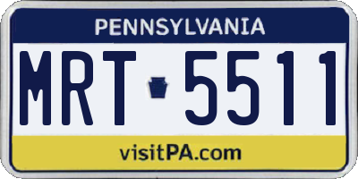 PA license plate MRT5511