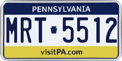 PA license plate MRT5512