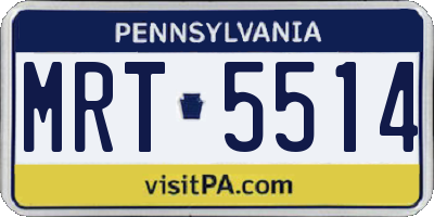 PA license plate MRT5514