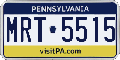 PA license plate MRT5515