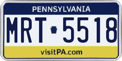 PA license plate MRT5518