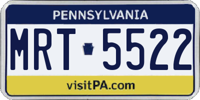 PA license plate MRT5522