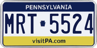 PA license plate MRT5524