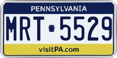 PA license plate MRT5529