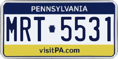 PA license plate MRT5531