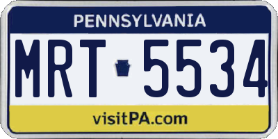 PA license plate MRT5534