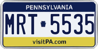 PA license plate MRT5535