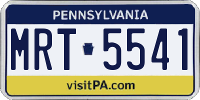 PA license plate MRT5541