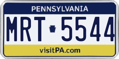 PA license plate MRT5544