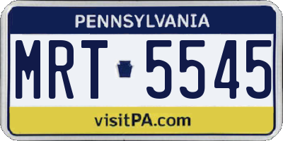 PA license plate MRT5545