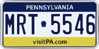 PA license plate MRT5546