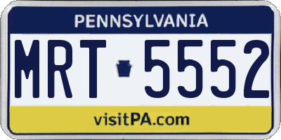 PA license plate MRT5552