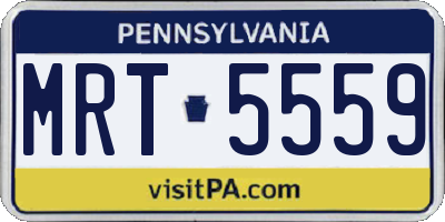 PA license plate MRT5559