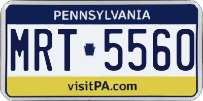 PA license plate MRT5560