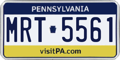 PA license plate MRT5561