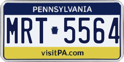 PA license plate MRT5564