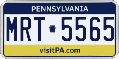 PA license plate MRT5565