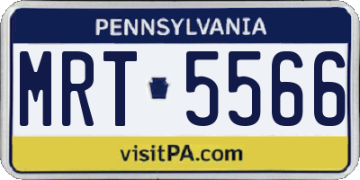 PA license plate MRT5566