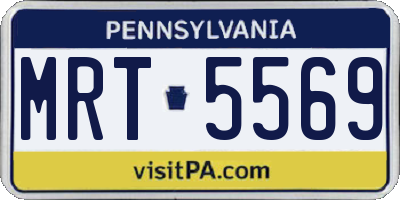 PA license plate MRT5569