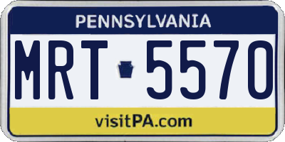 PA license plate MRT5570