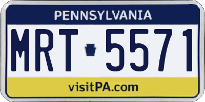 PA license plate MRT5571