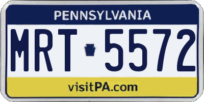 PA license plate MRT5572