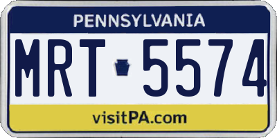 PA license plate MRT5574