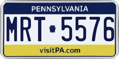 PA license plate MRT5576