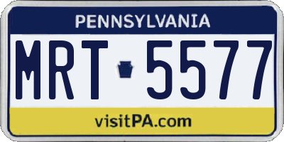 PA license plate MRT5577
