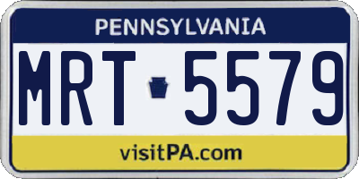 PA license plate MRT5579