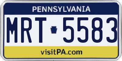 PA license plate MRT5583