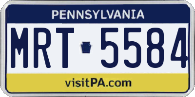 PA license plate MRT5584